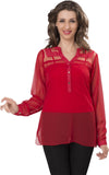 Ishin Casual Full Sleeve Solid Women's Top