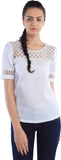 Dewberries Formal Short Sleeve Self Design Women's Top