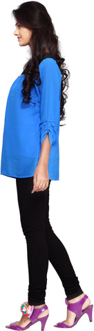 Urban Fashion Bank Casual 3/4 Sleeve Solid Women's Top