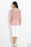 IDK Casual 3/4 Sleeve Solid Women's Top