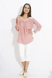IDK Casual 3/4 Sleeve Solid Women's Top