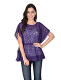 Latin Quarters Casual Butterfly Sleeve Self Design Women's Top