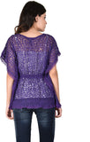 Latin Quarters Casual Butterfly Sleeve Self Design Women's Top