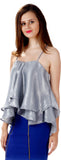 Miss Chase Party Sleeveless Solid Women's Top