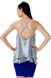 Miss Chase Party Sleeveless Solid Women's Top