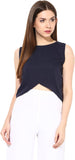 Miss Chase Casual Sleeveless Solid Women's Top