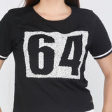 Meish Casual Short Sleeve Embellished Women's Top