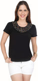 Meish Casual Short Sleeve Embellished Women's Top