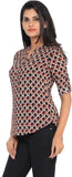 Mangosteen Casual 3/4 Sleeve Printed Women's Top