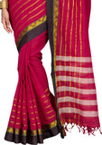 Pavechas Solid, Striped Mangalagiri Cotton Sari