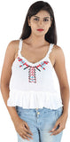 Megha Casual Sleeveless Self Design Women's Top