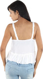 Megha Casual Sleeveless Self Design Women's Top