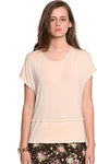 Zink London Casual Short Sleeve Solid Women's Top