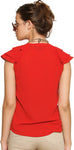 Zink London Casual Short Sleeve Solid Women's Top