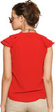 Zink London Casual Short Sleeve Solid Women's Top
