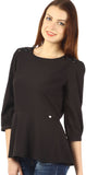 Ozel Studio Casual Full Sleeve Solid Women's Top
