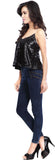 Urban Fashion Bank Casual, Party, Festive, Lounge Wear Sleeveless Embellished Women's Top