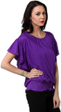 TeeMoods Casual Butterfly Sleeve Solid Women's Top