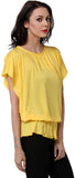 TeeMoods Casual Butterfly Sleeve Solid Women's Top
