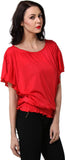 TeeMoods Casual Butterfly Sleeve Solid Women's Top