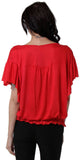 TeeMoods Casual Butterfly Sleeve Solid Women's Top