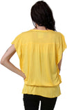 TeeMoods Casual Butterfly Sleeve Solid Women's Top