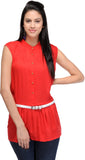 Klick Casual, Formal, Party Sleeveless Solid Women's Top