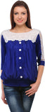 Klick Casual 3/4 Sleeve Solid, Self Design Women's Top