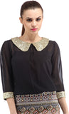 Cation Casual 3/4 Sleeve Solid Women's Top