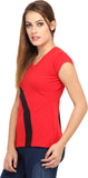 Cation Casual Short Sleeve Solid Women's Top