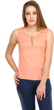 Cation Casual Sleeveless Solid Women's Top