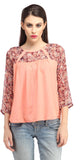 Cation Casual 3/4 Sleeve Printed Women's Top