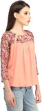 Cation Casual 3/4 Sleeve Printed Women's Top