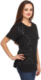 Fashionite Casual Short Sleeve Embellished Women's Top