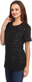 Fashionite Casual Short Sleeve Embellished Women's Top