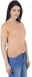 Butterfly Wears Casual Short Sleeve Solid Women's Top
