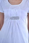 TSG Breeze Casual Short Sleeve Solid, Embellished Women's Top