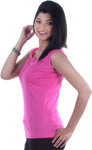 TSG Breeze Casual Sleeveless, Short Sleeve Solid, Embellished Women's Top