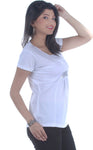 TSG Breeze Casual Short Sleeve Solid, Embellished Women's Top