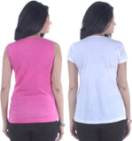 TSG Breeze Casual Sleeveless, Short Sleeve Solid, Embellished Women's Top