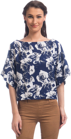 Uptownie Lite Party Short Sleeve Floral Print Women's Top