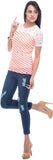Virsa Casual Short Sleeve Striped Women's Top