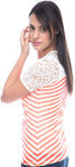 Virsa Casual Short Sleeve Striped Women's Top
