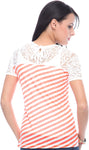 Virsa Casual Short Sleeve Striped Women's Top