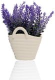 Shreewardhan Decor Add a lively touch of artificial to your decor with these Succulent offwhite Ceramic Baskets Plant Plant Container Set