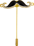 Avaron Projekt Black Moustache With Swarovski Detailing Brooch
