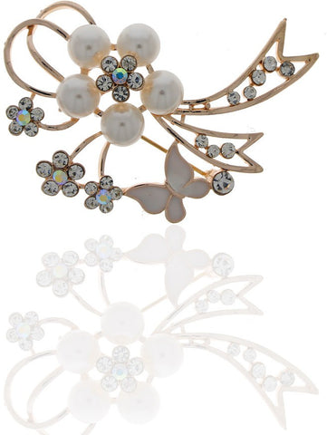 Anuradha Art Silver Polished Brooch