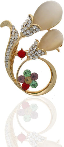 Anuradha Art Silver Polished Brooch