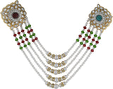 Dimple Creation Pearl 5 Layer Two Sided Pin/Kalgi Brooch
