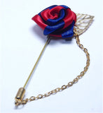 Mentiezi Blue Maroon Flower Brooch